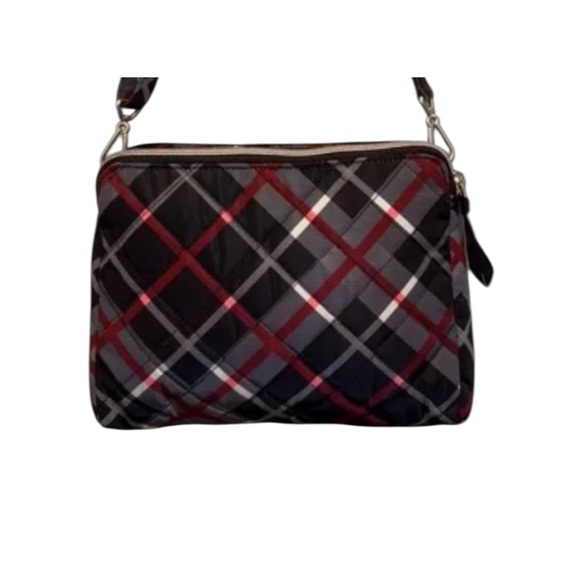 Vera Bradley Paris Plaid Triple Zip Shoulder Bag/Crossbody NWOT - Picture 4 of 9